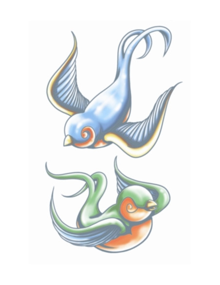 Tatouage vintage double swallows TINSLEY