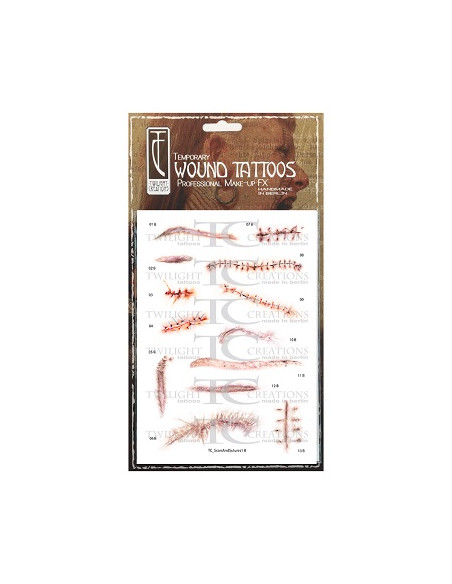 Tatouage éphémère scars and sutures 1B WILIGHT CREATIONS