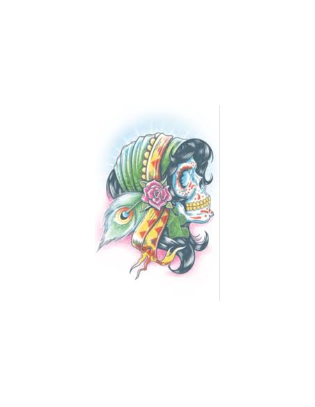Tatouage DOD104 day of the dead gitana TINSLEY