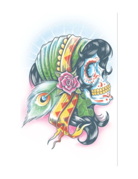 Tatouage DOD106 day of the dead lady gitanos TINSLEY