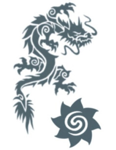 Tatouage TL606 dragon tribal TINSLEY