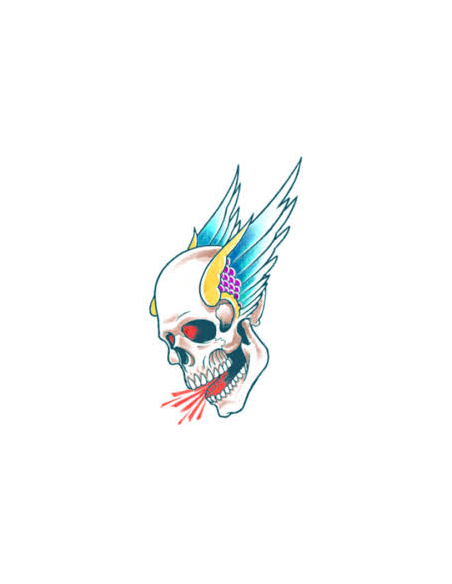 Tatouage biker Winged skull N°407 TINSLEY