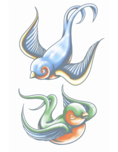 Tatouage vintage double swallows TINSLEY