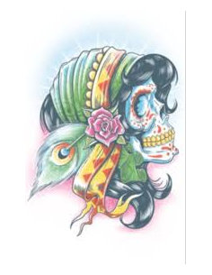 Tatouage DOD104 day of the dead gitana TINSLEY