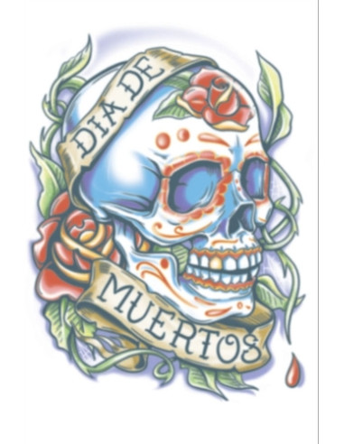 Tatouage DOD105 day of the dead rosa TINSLEY