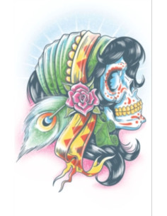 Tatouage DOD106 day of the dead lady gitanos TINSLEY