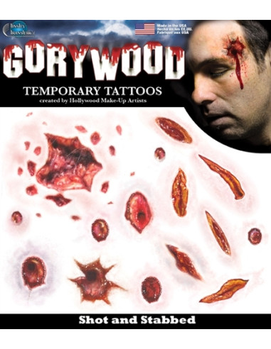 Tatouage trauma shot & stabbed TINSLEY