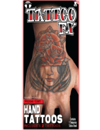 Tatouage hand rose girl TINSLEY