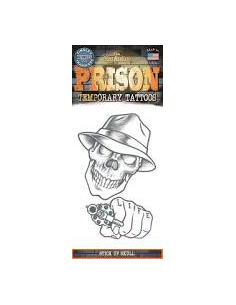 Tatouage prison stick and skull TINSLEY