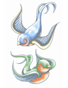 Tatouage vintage double swallows TINSLEY