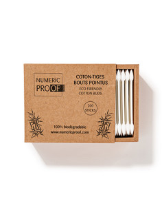 Coton-tige bouts pointus X 200 - 100% biodégradable NUMERIC PROOF