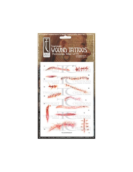 Tatouage éphémère scars and sutures 1A TWILIGHT CREATIONS Tatouage éphémère scars and sutures 1A TWILIGHT CREATIONS