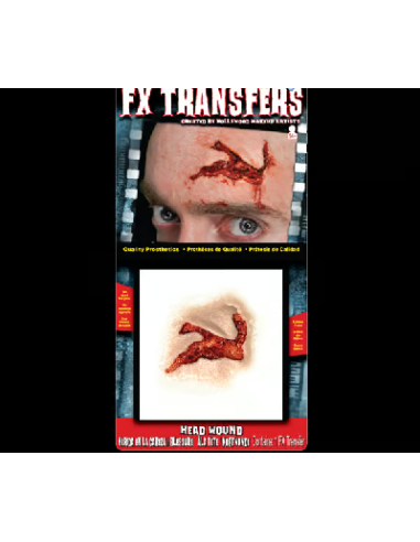 Tatouage 3D fx head wound TINSLEY