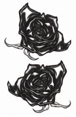 Tatouage gothic black roses TINSLEY 